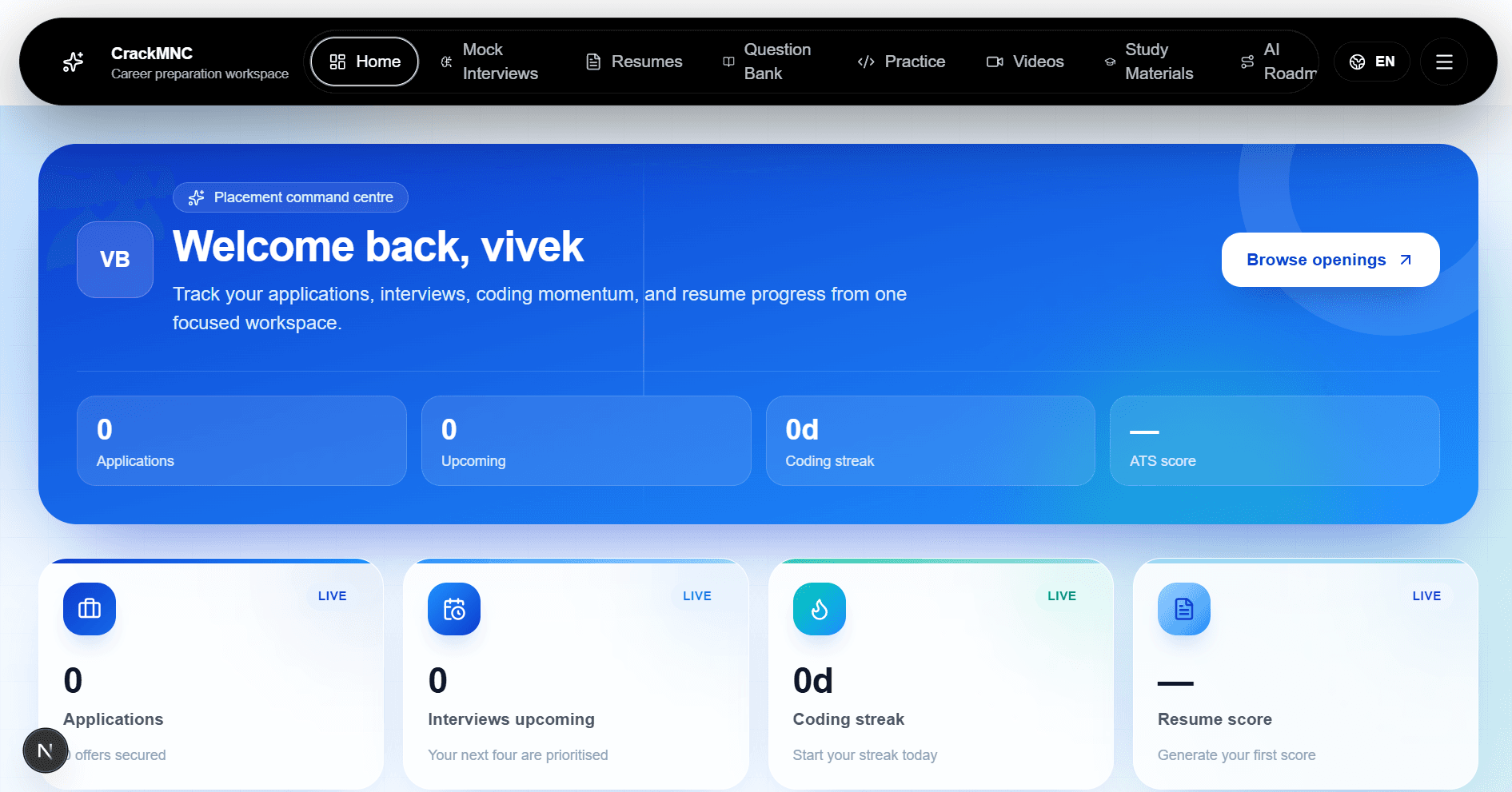 CrackMNC Career Preparation Platform